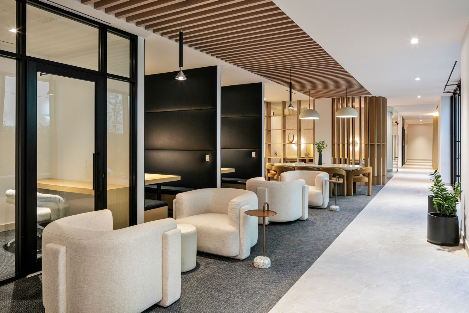 Co-working space and business lounge at Prosper Brooklyn