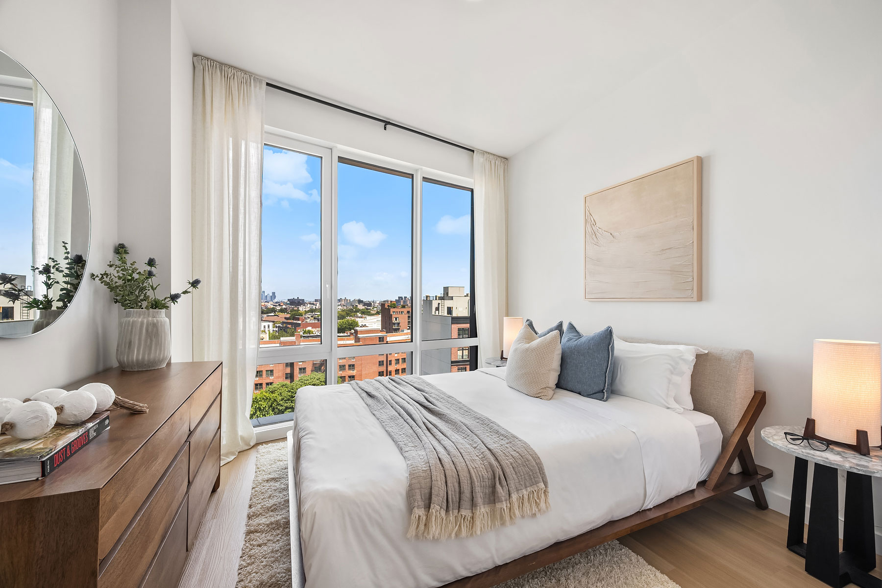 Modern bedroom in Prosper Apartments