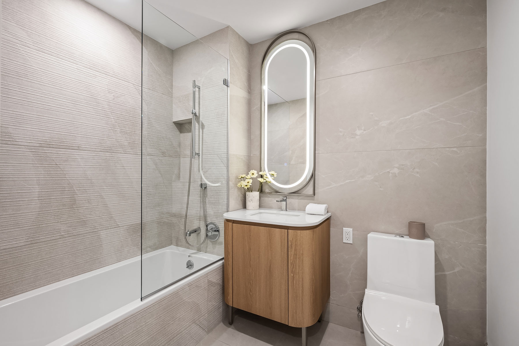Modern bathroom in Prosper Apartments